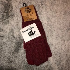 Girly girl originals burgundy mittens gloves new